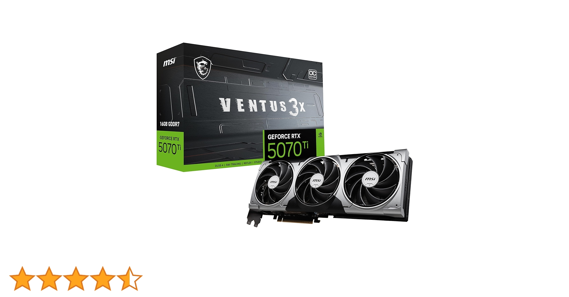 MSI Placa gráfica Gaming RTX 5070 Ti 16G Ventus 3X OC (16 GB GDDR7